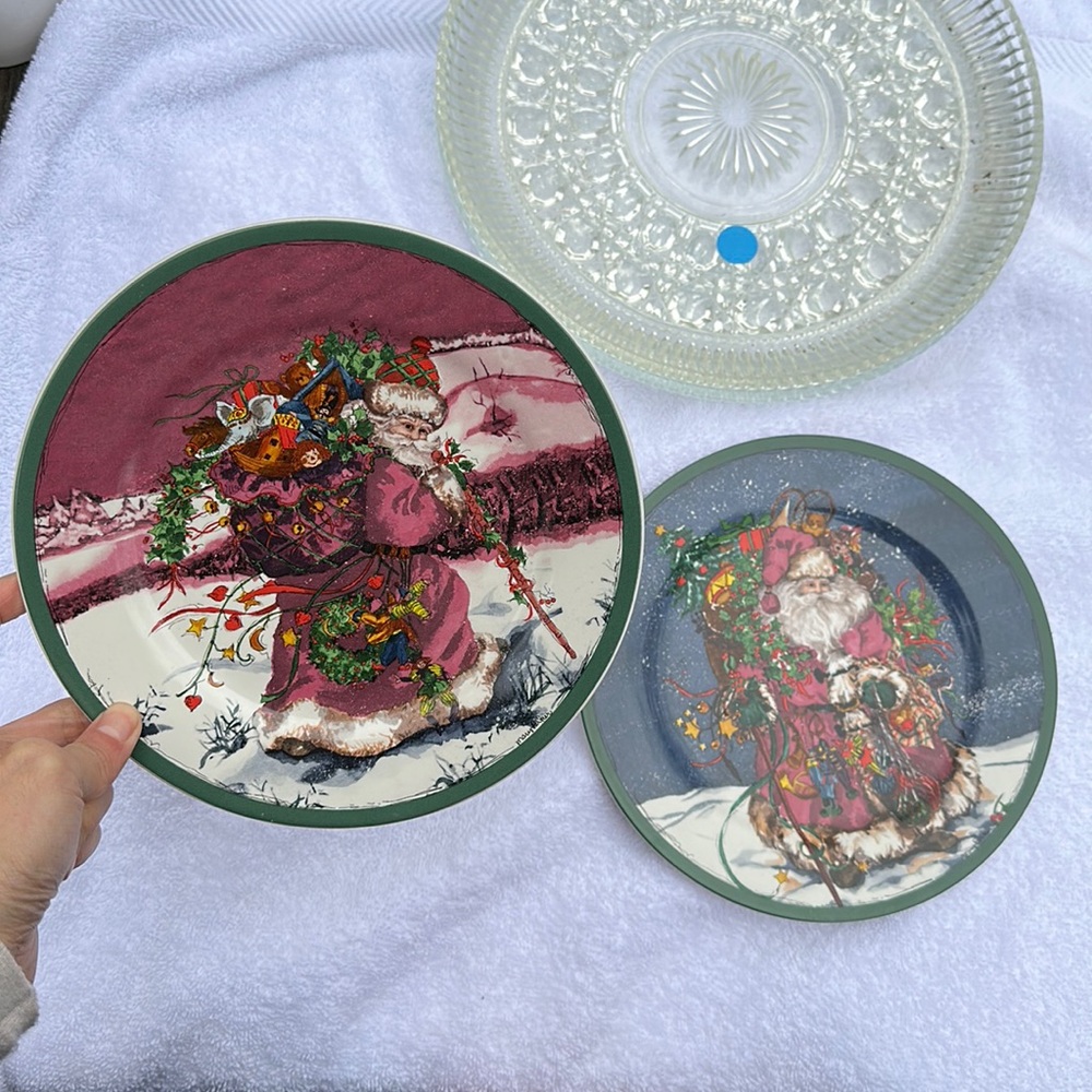 Santa plate set 2 pieces